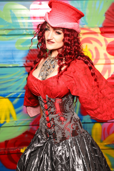 Wench Corset in Bloodstone Medallion - Day 18 of "Celebrating 22 Years of Damsel"