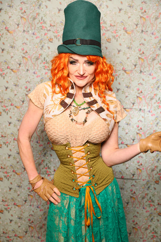 Regency Top Hat in Emerald Church Fabric - Lucky Day Collection