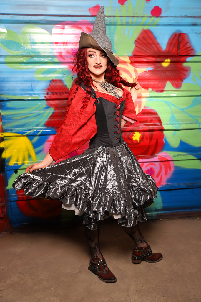 Mini Fairy Skirt w/ruffle in Metal Armor Pintuck - Day 18 of 22 Days of Damsel