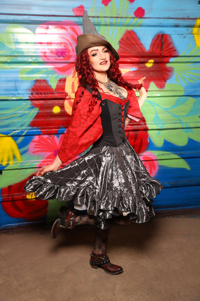 Mini Fairy Skirt w/ruffle in Metal Armor Pintuck - Day 18 of 22 Days of Damsel