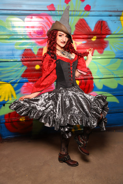 Mini Fairy Skirt w/ruffle in Metal Armor Pintuck - Day 18 of 22 Days of Damsel