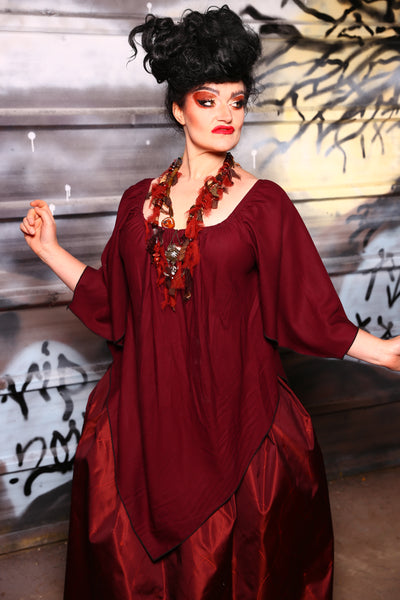 Charlotte Blouse in Red Moon Rayon - The Sanderson Sisters Collection
