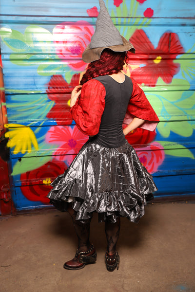 Mini Fairy Skirt w/ruffle in Metal Armor Pintuck - Day 18 of 22 Days of Damsel