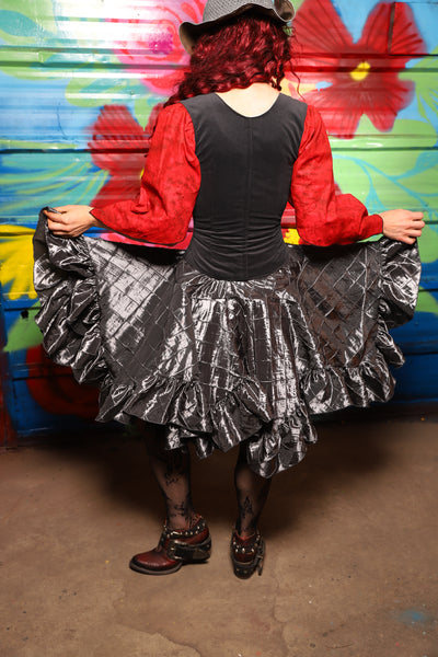 Mini Fairy Skirt w/ruffle in Metal Armor Pintuck - Day 18 of 22 Days of Damsel