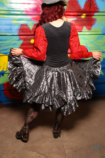 Mini Fairy Skirt w/ruffle in Metal Armor Pintuck - Day 18 of 22 Days of Damsel