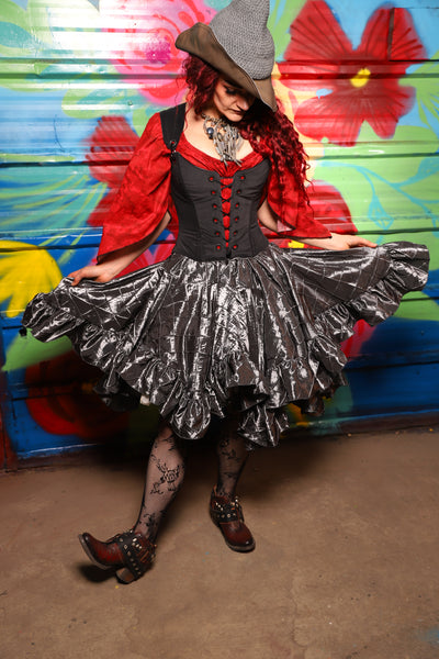 Mini Fairy Skirt w/ruffle in Metal Armor Pintuck - Day 18 of 22 Days of Damsel