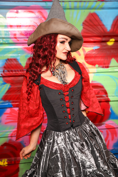 Maiden Bodice in Gray Velvet - Day 17 of "Celebrating 22 Years of Damsel"
