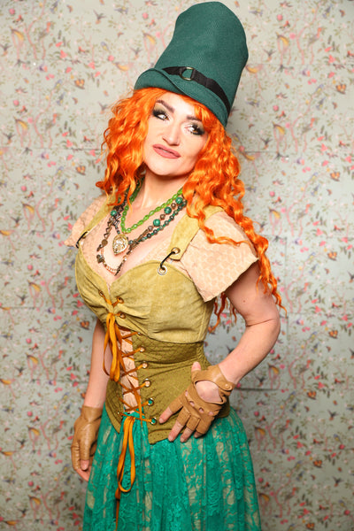 Cropped Courtier in Lime Green Upholstery *PLEASE order by BUST Measurement, NOT waist!* -Lucky Day Collection