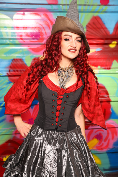 Maiden Bodice in Gray Velvet - Day 17 of "Celebrating 22 Years of Damsel"