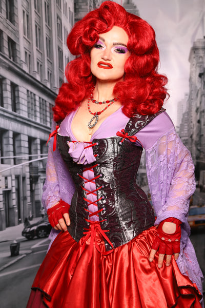 Aurora Corset in Plum & Silver Medallion #07 - The "Menis to Sasiete" Collection