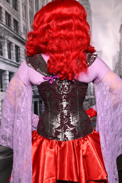 Aurora Corset in Plum & Silver Medallion #07 - The "Menis to Sasiete" Collection