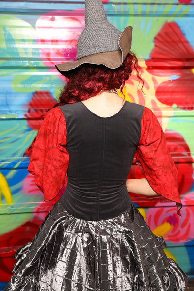 Maiden Bodice in Gray Velvet - Day 17 of "Celebrating 22 Years of Damsel"
