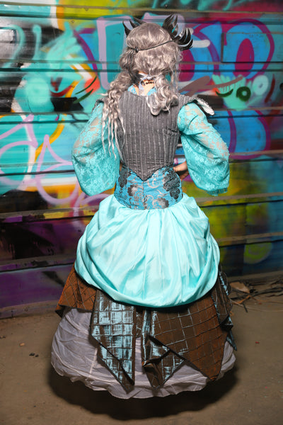 61. Swoon Skirt in Aqua Satin - The "Love at Frost Sight" Collection