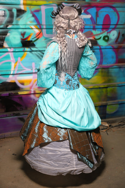 61. Swoon Skirt in Aqua Satin - The "Love at Frost Sight" Collection