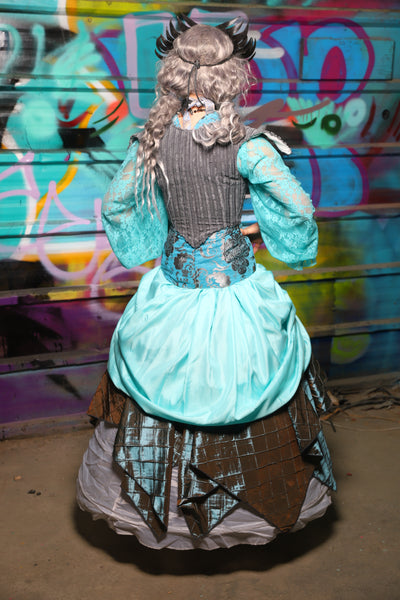 61. Swoon Skirt in Aqua Satin - The "Love at Frost Sight" Collection