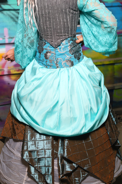 61. Swoon Skirt in Aqua Satin - The "Love at Frost Sight" Collection