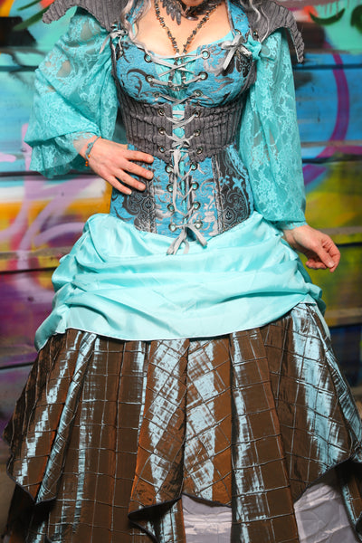 61. Swoon Skirt in Aqua Satin - The "Love at Frost Sight" Collection