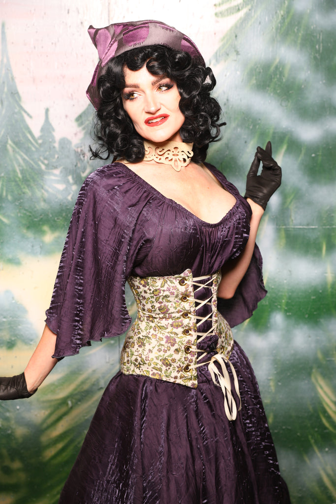 Petite Wench Corset in Belle Gold Damask - Day 11 of 12 Days of Damsel Christmas 2025 main image 1