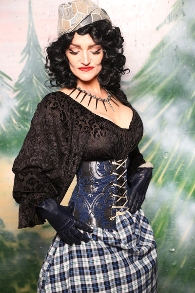 Petite Wench Corset in Blue & Silver Medallion - Day 5 of 12 Days of Christmas