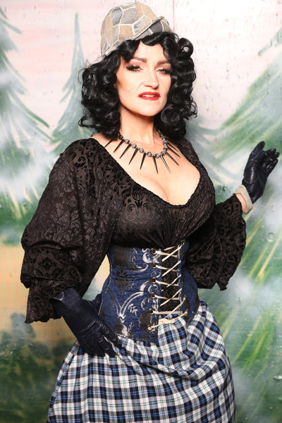 Petite Wench Corset in Blue & Silver Medallion - Day 5 of 12 Days of Christmas