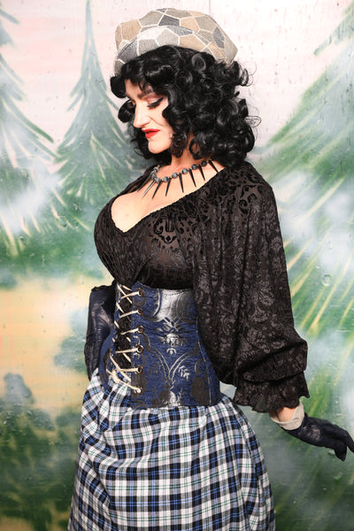 Petite Wench Corset in Blue & Silver Medallion - Day 5 of 12 Days of Christmas