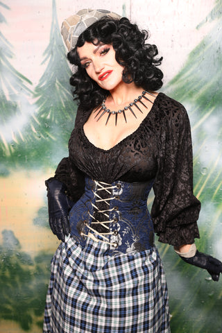 Petite Wench Corset in Blue & Silver Medallion - Day 5 of 12 Days of Christmas