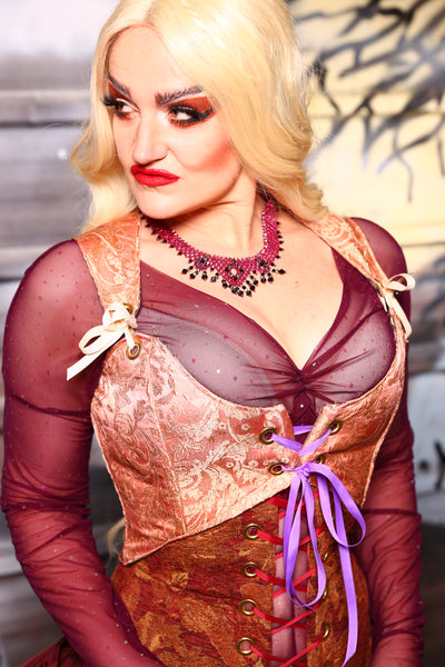 Cropped Marie Bodice in Sarah Swirl Vines - The Sanderson Sisters Collection