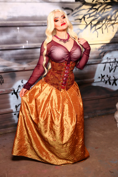 Tulip Skirt in Golden Embroidery - The Sanderson Sisters Collection
