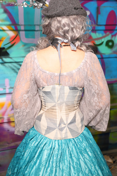 44. Petite Wench Corset in Frosted Tesserae - The "Love at Frost Sight" Collection