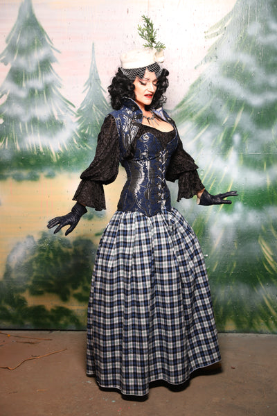 Tulip Skirt in Ink & Ivory Plaid - Day 5 of 12 Days of Christmas