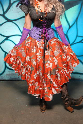 Crescent Skirt w/ Ruffle in October Apothecary - The "Pumpkins, Screams & Corset Dreams" Collection