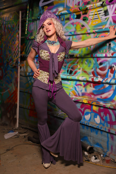 01. Bell Bottoms in Dusty Lavender Stretch Rayon - The Feylustrium Collection