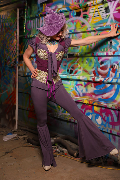 01. Bell Bottoms in Dusty Lavender Stretch Rayon - The Feylustrium Collection