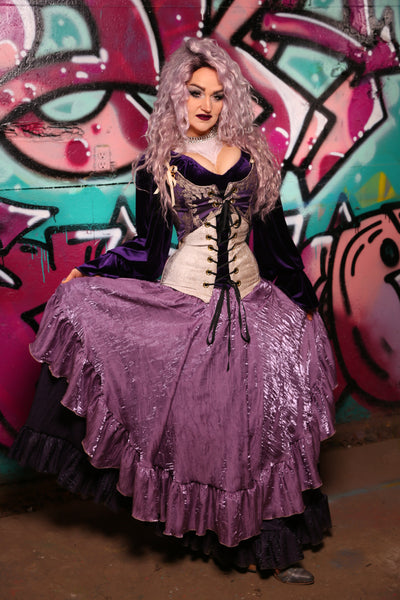 Crescent Skirt w/ Ruffle in Lilac Shimmer #4 - The Orchid Oracle Collection