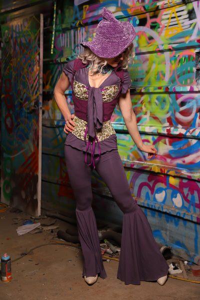 01. Bell Bottoms in Dusty Lavender Stretch Rayon - The Feylustrium Collection