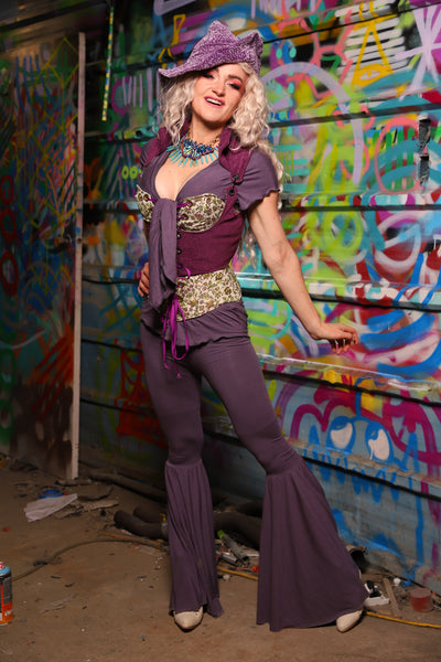 01. Bell Bottoms in Dusty Lavender Stretch Rayon - The Feylustrium Collection