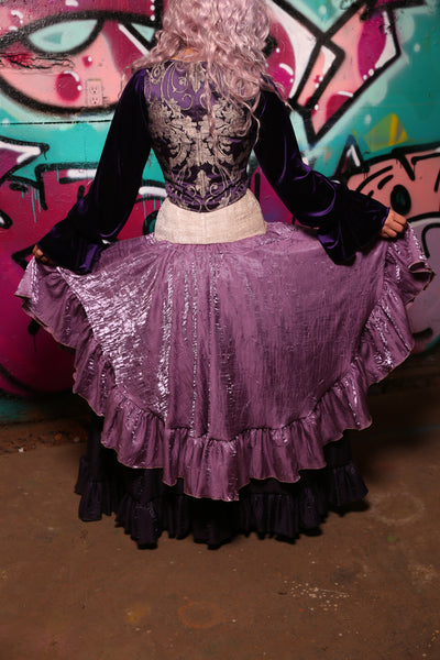 Crescent Skirt w/ Ruffle in Lilac Shimmer #4 - The Orchid Oracle Collection