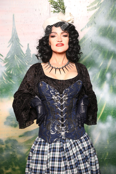 Crossfire Corset in Blue & Silver Medallion - Day 5 of 12 Days of Christmas