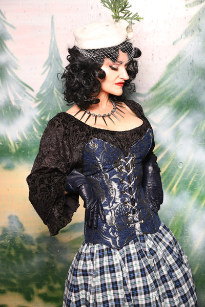Crossfire Corset in Blue & Silver Medallion - Day 5 of 12 Days of Christmas