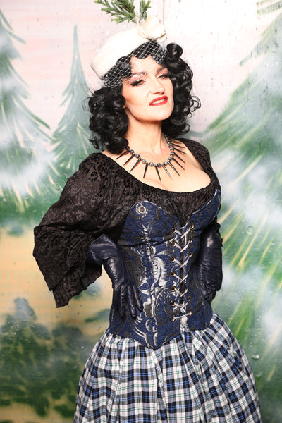 Crossfire Corset in Blue & Silver Medallion - Day 5 of 12 Days of Christmas