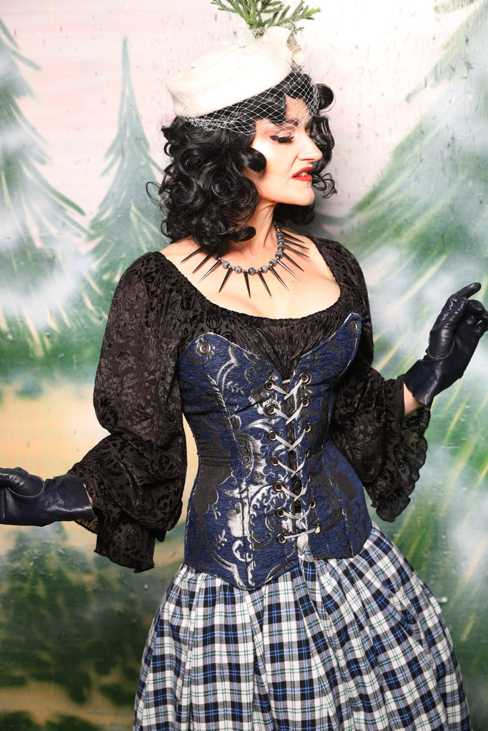 Crossfire Corset in Blue & Silver Medallion - Day 5 of 12 Days of Christmas