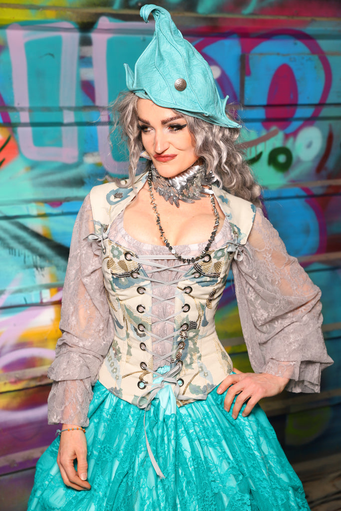 35. Petite Aurora Corset w/Matching Straps in Dewflower - The "Love at Frost Sight" Collection