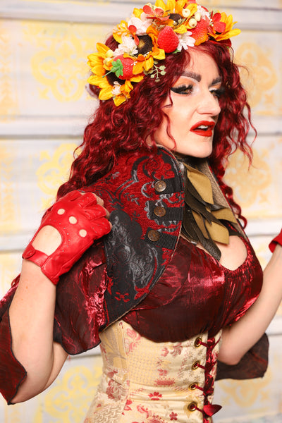 Sgt Pepper Vest in Crimson & Pewter Medallion -  "Dragon's Breath" Collection