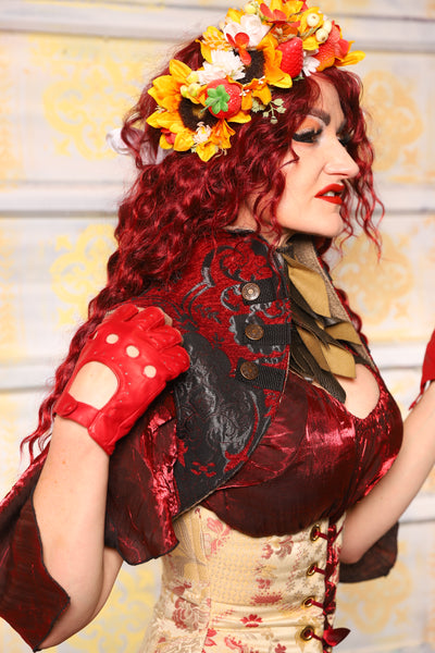 Sgt Pepper Vest in Crimson & Pewter Medallion -  "Dragon's Breath" Collection