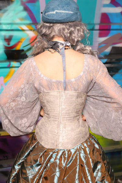 47. Petite Wench Corset in Iced Veil Reversed - The "Love at Frost Sight" Collection