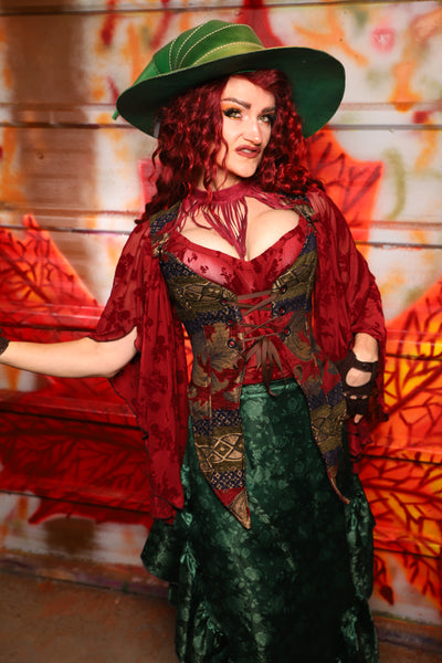 07. Artemis Overbust in Enchanted Border Tapestry *PLEASE order by BUST Measurement, NOT waist!* - The Sensual Solstice Collection
