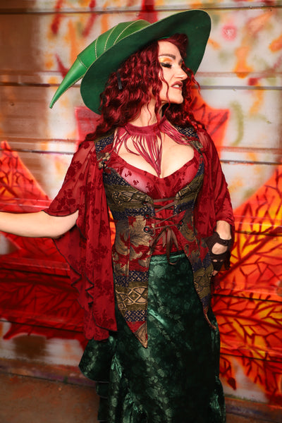 07. Artemis Overbust in Enchanted Border Tapestry *PLEASE order by BUST Measurement, NOT waist!* - The Sensual Solstice Collection