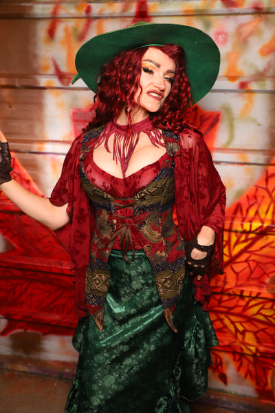 07. Artemis Overbust in Enchanted Border Tapestry *PLEASE order by BUST Measurement, NOT waist!* - The Sensual Solstice Collection