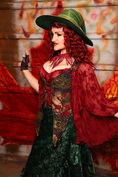 07. Artemis Overbust in Enchanted Border Tapestry *PLEASE order by BUST Measurement, NOT waist!* - The Sensual Solstice Collection