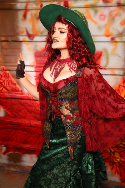 07. Artemis Overbust in Enchanted Border Tapestry *PLEASE order by BUST Measurement, NOT waist!* - The Sensual Solstice Collection